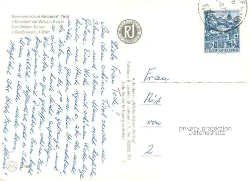 AK / Ansichtskarte Kirchdorf_Tirol_AT Panorama mit Wildem Kaiser und Griessneralm 