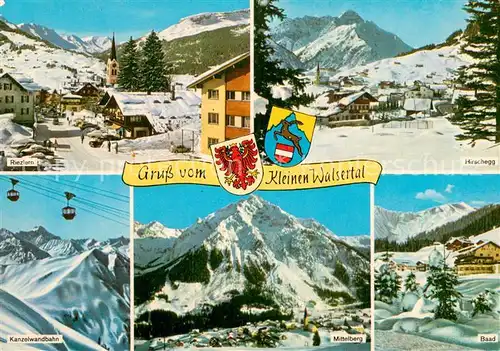 AK / Ansichtskarte Riezlern_Kleinwalsertal_Vorarlberg mit Hirschegg Kanzelwandbahn Mittelberg und Baad Riezlern_Kleinwalsertal