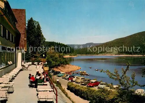 AK / Ansichtskarte Schwarzenbachtalsperre Schwarzenbachhotel Terrasse Schwarzenbachtalsperre