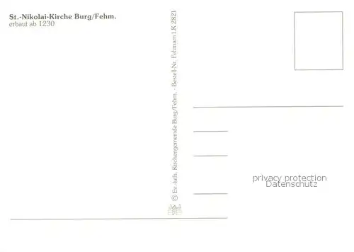 AK / Ansichtskarte Burg__Fehmarn St Nikolai Kirche Fliegeraufnahme 