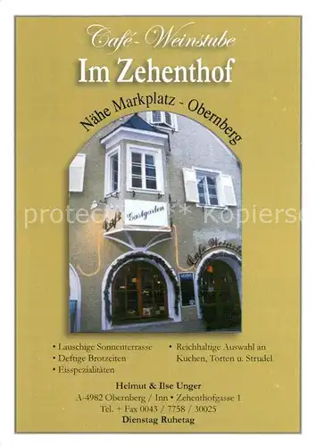 AK / Ansichtskarte Obernberg__Inn Cafe Weinstube Im Zehenthof 