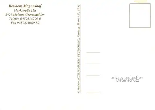 AK / Ansichtskarte Malente Gremsmuehlen Residenz Magnushof Malente Gremsmuehlen