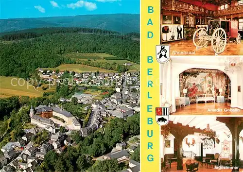 AK / Ansichtskarte Bad_Berleburg Fliegeraufnahme Ahnensaal Amadis Gobelin Jagdzimmer Bad_Berleburg