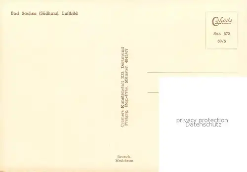 AK / Ansichtskarte Bad_Sachsa_Harz Fliegeraufnahme Bad_Sachsa_Harz