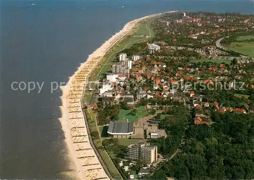 AK / Ansichtskarte Duhnen_Cuxhaven Fliegeraufnahme mit Meerwasserwellenschwimmbad 