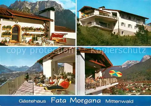 AK / Ansichtskarte Mittenwald_Bayern Gaestehaus Fata Morgana Terrasse Panorama Mittenwald Bayern