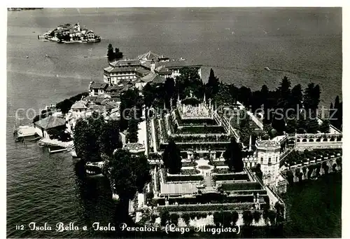 AK / Ansichtskarte Isola Bella_Lago_Maggiore_IT e Isola Pescatori Fliegeraufnahme 