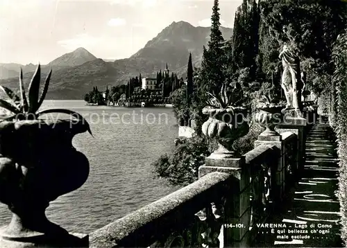 AK / Ansichtskarte Varenna_Lago_di_Como E qui beliezza chogni male esclude Varenna_Lago_di_Como