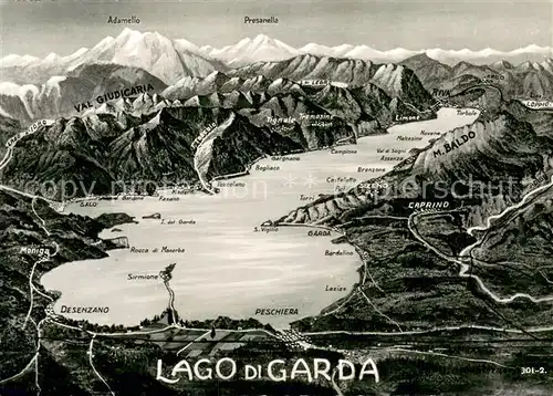 AK / Ansichtskarte Lago_di_Garda Panoramakarte Lago_di_Garda