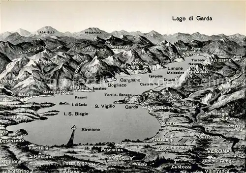 AK / Ansichtskarte Lago_di_Garda Panoramakarte Lago_di_Garda