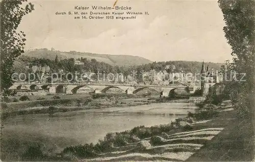 AK / Ansichtskarte Trier Kaiser Wilhelm Bruecke Uferpartie an der Mosel Trier