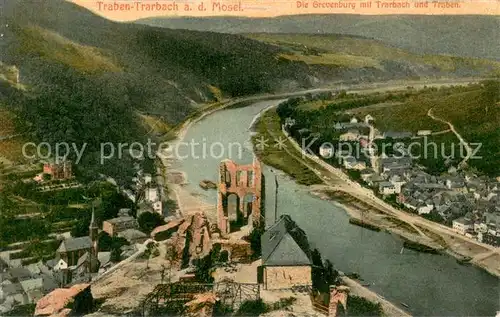 AK / Ansichtskarte Traben Trarbach_Mosel Panorama mit Grevenburg Feldpost 