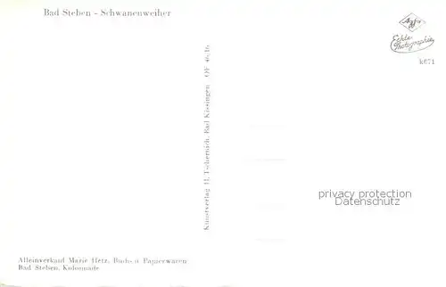 AK / Ansichtskarte Bad_Steben Schwanenweiher Bad_Steben