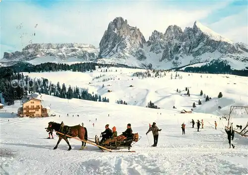 AK / Ansichtskarte Alpe_di_Siusi_Seiseralm_Trentino_IT verso il Gruppo del Sassolungo 