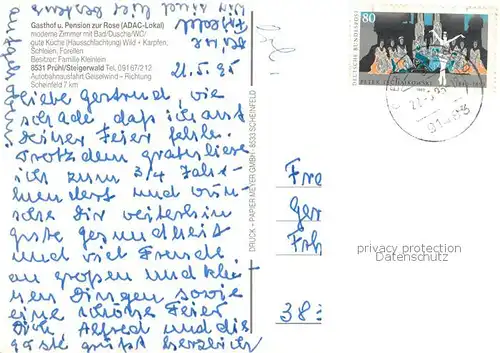 AK / Ansichtskarte Pruehl Gasthof Pension zur Rose Pruehl