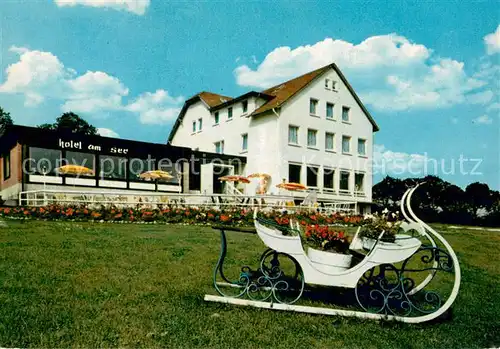 AK / Ansichtskarte Ascheberg_Holstein Hotel am See Restaurant Blumenschlitten Ascheberg_Holstein