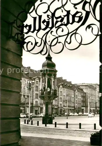 AK / Ansichtskarte Magdeburg Blick vom Rathaus zum Magedburger Reiter Magdeburg