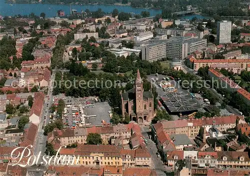 AK / Ansichtskarte Potsdam Fliegeraufnahme mit kath Kirche St Peter und Paul und Franz Kirche am Bassinplatz Potsdam