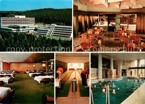 AK / Ansichtskarte Clausthal Zellerfeld Erholungsheim Buntenbock Gastraeume Kegelbahn Hallenbad Clausthal Zellerfeld