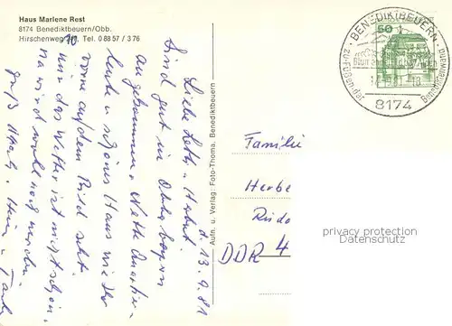 AK / Ansichtskarte Benediktbeuern Haus Marlene Rest Benediktbeuern