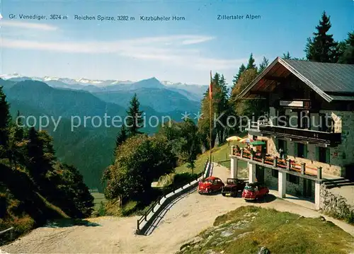 AK / Ansichtskarte Waidring_Tirol_AT Alpengasthof Steinplatte mit Kitzbueheler Horn und Zillertaler Alpen 
