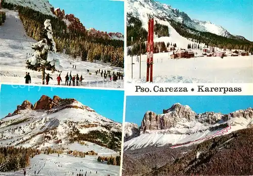 AK / Ansichtskarte Karerpass_Passo_Carezza_IT Teilansichten Skipisten 