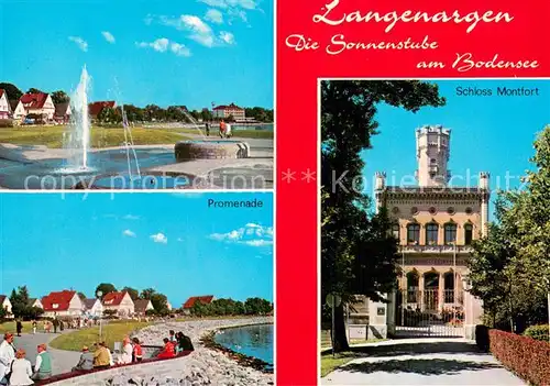 AK / Ansichtskarte Langenargen_Bodensee Fontaene Promenade Schloss Montfort Langenargen Bodensee