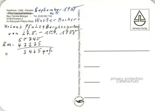 AK / Ansichtskarte Elmstein Gasthaus Hornesselwiese Elmstein