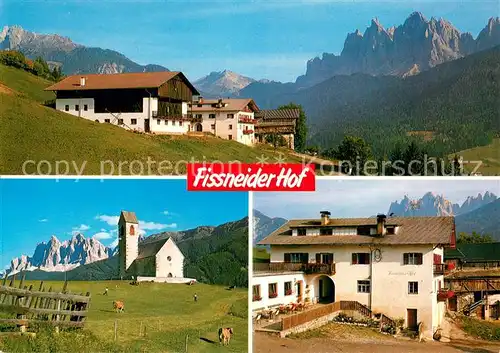 AK / Ansichtskarte Villnoess_Suedtirol_IT Gasthaus Fissneider Hof Panorama Kirche 