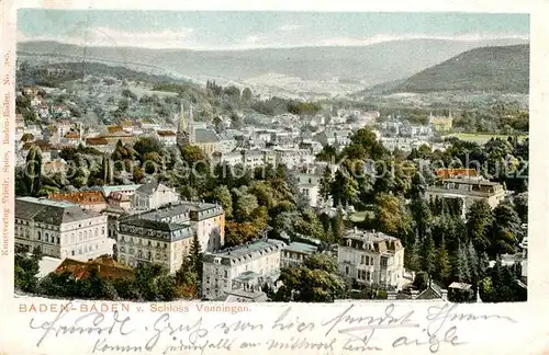 AK / Ansichtskarte Baden Baden Blick vom Schloss Venningen Baden Baden