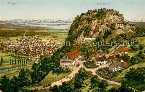 AK / Ansichtskarte Singen_Hohentwiel Panorama Singen Hohentwiel