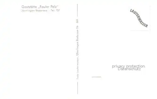 AK / Ansichtskarte ueberlingen_Bodensee Gaststaette Fauler Pelz ueberlingen Bodensee