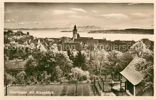 AK / Ansichtskarte ueberlingen_Bodensee Panorama mit Alpenblick ueberlingen Bodensee