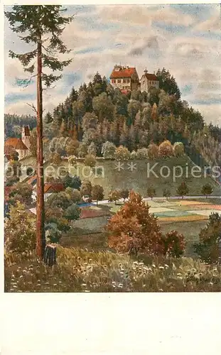 AK / Ansichtskarte Ravensburg_Wuerttemberg Schloss Waldburg Aquarell Ravensburg Wuerttemberg