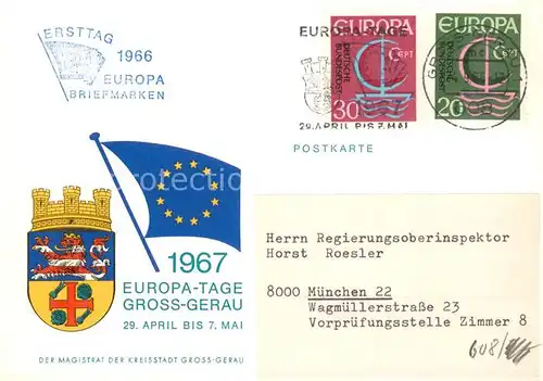 AK / Ansichtskarte Gross Gerau Europa Tage Europa Flagge Wappen Gross Gerau