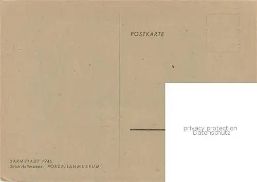 AK / Ansichtskarte Darmstadt Porzellanmuseum Zeichnung Ulrich Hallerstede Kuenstlerkarte Darmstadt