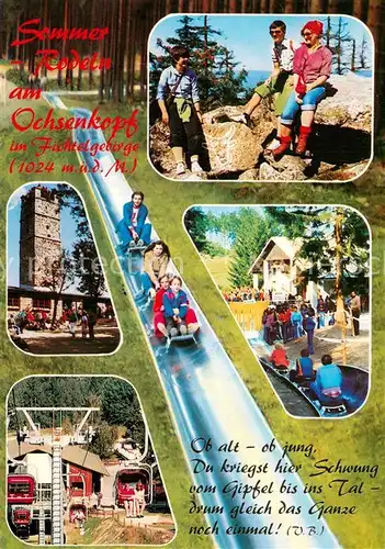 AK / Ansichtskarte Bischofsgruen Sommerrodelbahn am Ochsenkopf Fichtelgebirge Bischofsgruen