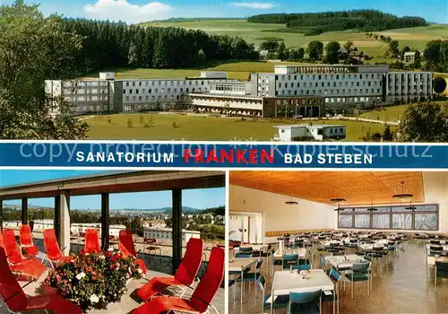 AK / Ansichtskarte Bad_Steben Sanatorium Franken der BfA Kurklinik Sonnenterrasse Speisesaal Bad_Steben