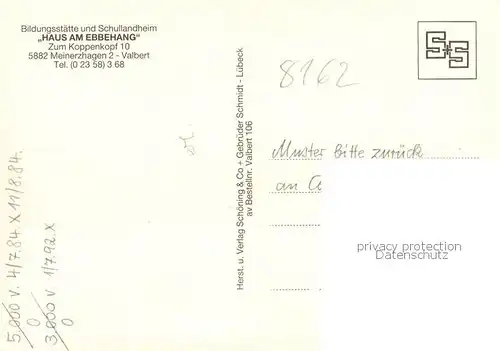 AK / Ansichtskarte Valbert Bildungsstaette Schullandheim Haus am Ebbehang Innenraeume Sportplatz Valbert