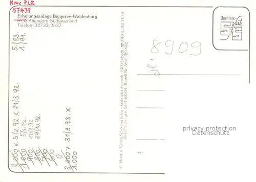 AK / Ansichtskarte Attendorn Erholungsanlage Biggesee Waldenburg Attendorn