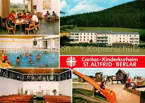 AK / Ansichtskarte Berlar Caritas Kinderkurheim St. Altfried Kapelle Hallenbad Kinderspielplatz Berlar