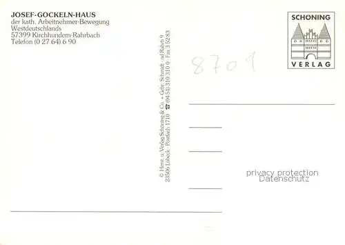 AK / Ansichtskarte Rahrbach Josef Gockeln Haus Ortsansicht mit Kirche Luftbild Rahrbach