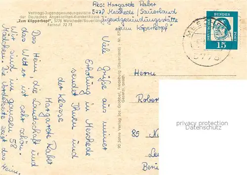 AK / Ansichtskarte Meschede Jugendgesundungsstaette der DAK Zum Koepperkopf Meschede