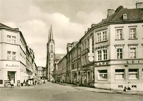 AK / Ansichtskarte Hof_Saale Luitpoldstrasse mit Marienkirche Kupfertiefdruck Hof_Saale