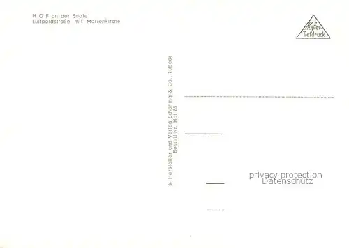 AK / Ansichtskarte Hof_Saale Luitpoldstrasse mit Marienkirche Kupfertiefdruck Hof_Saale