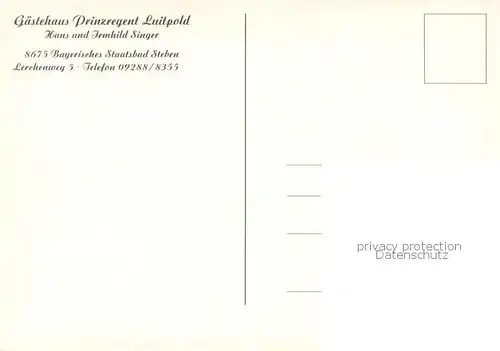 AK / Ansichtskarte Bad_Steben Gaestehaus Prinzregent Luitpold Bad_Steben