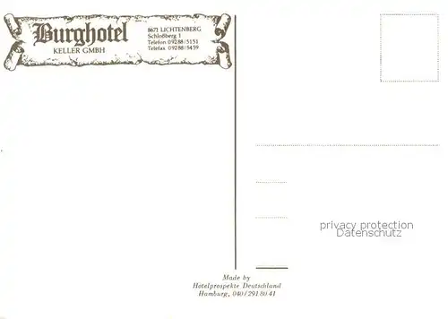 AK / Ansichtskarte Lichtenberg_Oberfranken Burghotel Restaurant Fremdenzimmer Lichtenberg Oberfranken