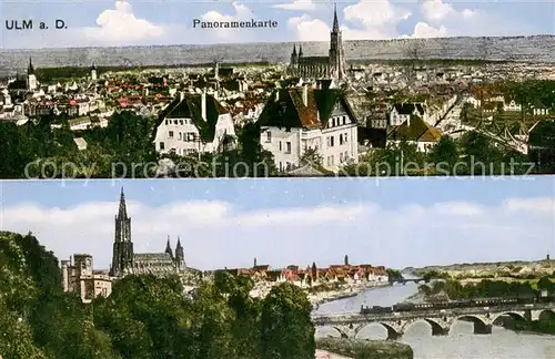 AK / Ansichtskarte Ulm__Donau Panorama mit Ulmer Muenster 