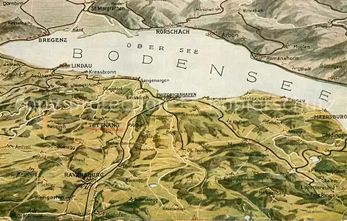 AK / Ansichtskarte Bodensee_Region Panoramakarte Bodensee Region