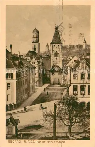 AK / Ansichtskarte Biberach__Riss Partie beim Postamt 